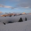 Yosemite skiing sunset