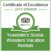 Yosemite Scenic Wonders Certificate of Excellence